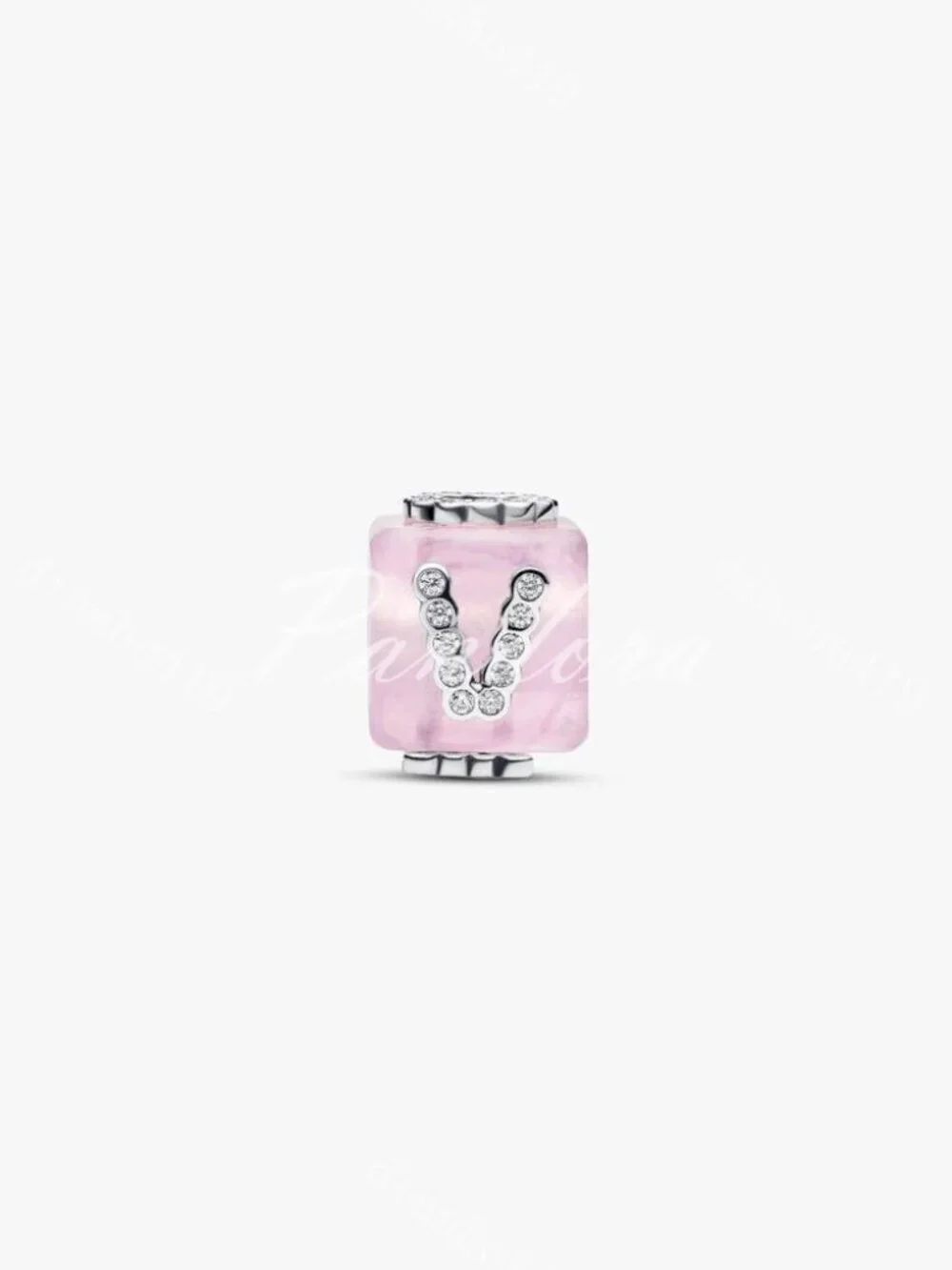 Pandora Pink Murano Glass Love Cube Charm